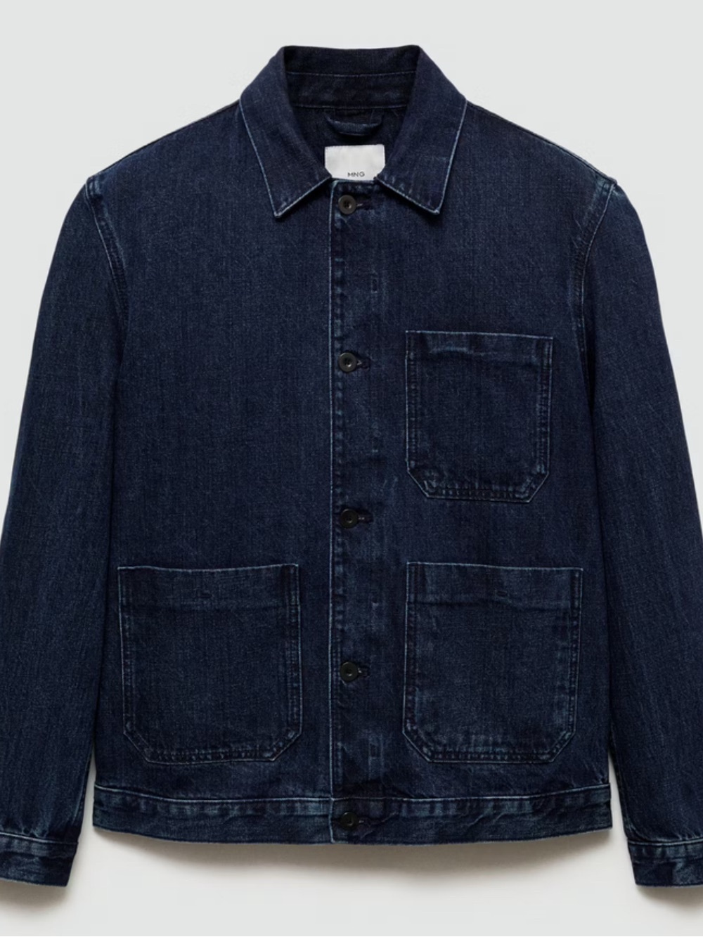 Mango Men's Dark Indigo Denim Chore Jacket - Picture 7 of 7
